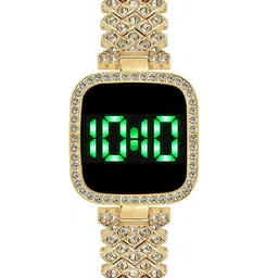 SWADESI STUFF Women Dial & Straps Digital Automatic Watch SDS 154 SQUARE GOLD 45-picture-25
