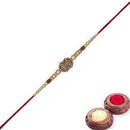 MEIRA JEWELLERY Veera Designer Rakhis With Greeting Card & Roli Chawal-image-72