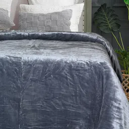 Saral Home Grey Mild Winter 350 GSM Double Bed Blanket-image-40