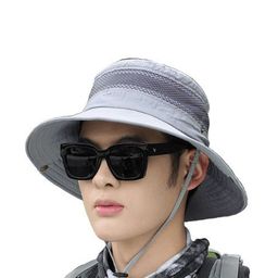 Alexvyan Men Grey Solid Sun Hat-picture-5