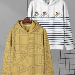 HELLCAT Boys Pack of 2 Printed Hooded Sweatshirt-image-97