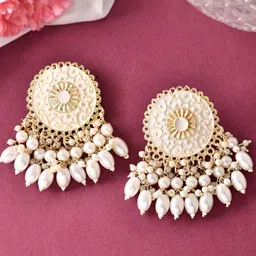 Anouk Gold-Plated Stainless Steel Circular Drop Earrings-22