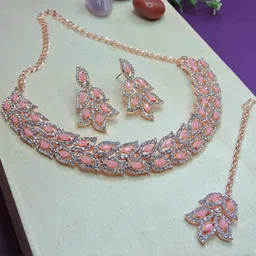 Anouk Rose Gold-Plated Stone Studded & Beaded JewellerySet-picture-6
