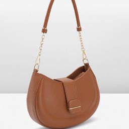 French Connection Structured Shoulder Bag with Detachable Sling Strap image 3