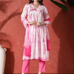 Sangria Embroidered Pure Cotton Kurta Trouser With Dupatta-picture-33