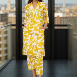 BAESD Printed V-Neck Tunic With Trouser Co-Ords-picture-5