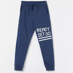 Fame Forever by Lifestyle Boys Typography Printed Pure Cotton Joggers-image-60