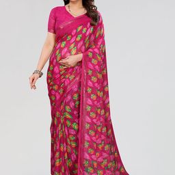 Moda Rapido Pink Poly Georgette Embellished Sarees-picture-36