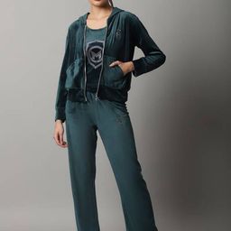 MARC LOUIS Women Mid-Rise Hooded Zip-Up Tracksuits-84
