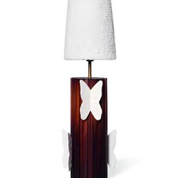 the mage home White & Brown Butterfly Wooden Rectangle Table Lamp-image-30