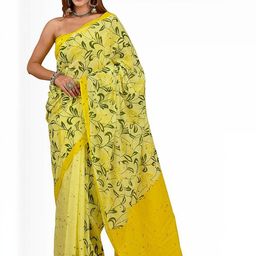 Pinkcity Trade World Yellow Pure Cotton Ikat Sarees-picture-35