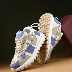 knoos Men Colourblocked Synthetic Leather Sneakers-image-51