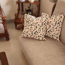 Akira Furnishings Beige & Blue Set of 5 Floral Square Cushion Covers-image-28