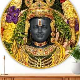 Myntra Elegant Homes Yellow & Green Lord Ram Lalla Religious Wodden Wall Art-image-43