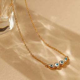 AQUASTREET18K Gold Plated Waterproof Anti-Tarnish Evil Eye Pendant Necklace-image-18