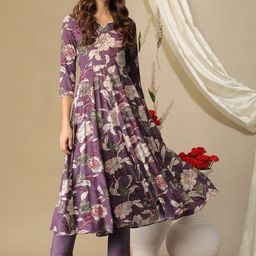 Moda Rapido Women Floral Printed Regular Kurta with Trousers-picture-49