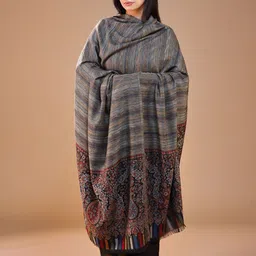 SWI Stylish Women Ethnic Motifs Woven Design Shawl-image-33