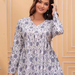 Royal Marque Floral Print Cotton Peplum Top-picture-45