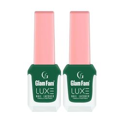 GlamFam Set Of 2 Glossy Finish Luxe Nail Lacquer - 12 ml Each - Algae Green 35-7