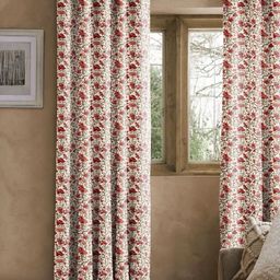 CASABLEU Fuchsia Set of 2 Geometric Door Curtain-6