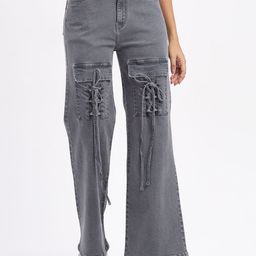 SZN Women Wide Leg High-Rise Low Distress Jeans-image-20