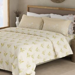 Boutique Living India Valatia Cream Printed Cotton 200TC Queen Bedsheet Set 2.5m x 2.24m-image-23