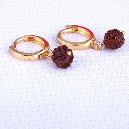 Vighnaharta Unisex Gold-Plated Contemporary Hoop Earrings-image-56