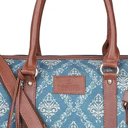 THE CLOWNFISH Printed Oversized Structured Handheld Bag with Tasselled image 5