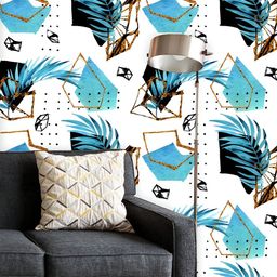 ArtzFolio Printed UV-Resistant Anti-Bacterial Geometric Tropical Leaves Peel & Stick Wallpaper-image-62