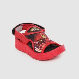 toothless Boys Red & Black Marvel Avengers Iron Man Print Cut-Out Detail Sports Sandals-image-33