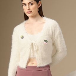 Chemistry Boucle Woollen Crop Cardigan & Top with Fuzzy Detail-picture-33