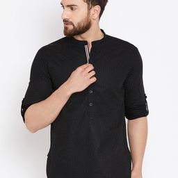 even Men Black Printed Straight Kurta-image-46