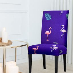 Cortina Navy Blue Printed Chair Cover-image-42