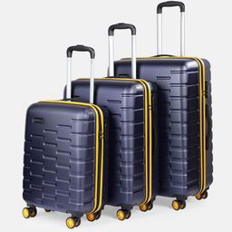 Aristocrat Fencer Pro Set Of 3 Textured Hard Trolley Bag- 186L-30