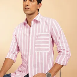 French Connection Slim Fit Striped Pure Cotton Casual Shirt-image-80
