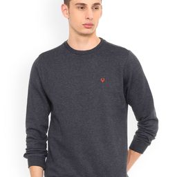 Allen Solly Men Charcoal & Grey Solid Sweatshirt-image-33