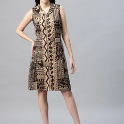 Ayaany Tribal Print Shirt Dress-34