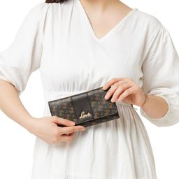 Lavie Women Trifiano Monogram Printed Three Fold Wallet-37