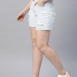 Roadster Women Blue Loose Fit Mid-Rise Denim Shorts-picture-47