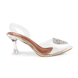 JM Looks Embellished Block Heels With Backstrap image 3