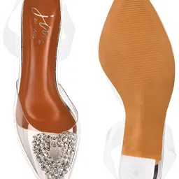 JM Looks Embellished Block Heels With Backstrap image 5