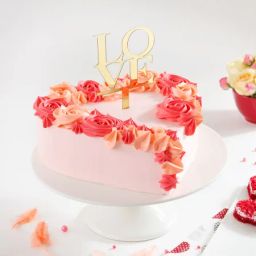 Heart-Shaped Pink Love Cake Rosette (500 gm)-image-60
