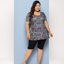 Aarika Plus Size Geometric Printed Swimming Dress-picture-57