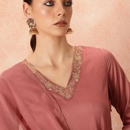 all about you Thread Work Kurta With Trousers & Dupatta image 3
