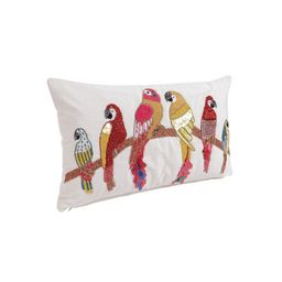 eyda Set Of 2 Off White & Red Embellished Velvet Rectangle Cushion Covers image 4