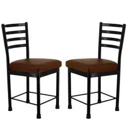 Zidle Domino Premium Rexine, Foam, Metal Dining Chair with Metal Legs 76.2X38.1X45.72 cm Premium Brown for Dining & Kitchen, (Pack Of 2 Pcs)-image-30