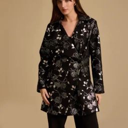 Kazo Black Printed Overcoat-picture-23