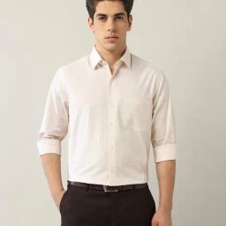 Arrow Peach Cotton Regular Fit Self Formal Shirt-image-22