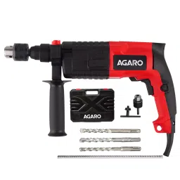 Agaro Rotary Hammer Drill Machine SDS Chuck, 500W Heavy Duty, 850RPM, 3 Drill Bits Red - Black-picture-40