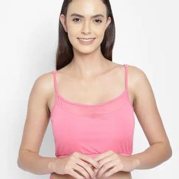 Clovia Pink Regular Fit Cami Top-image-14